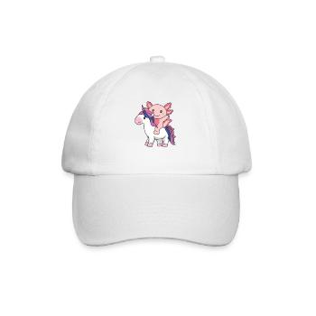 Bi Flag Pride LGBTQ Axolotl auf Einhorn - Baseballkappe - Weiß/Weiß - Vorne