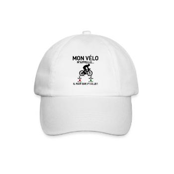 Mon Vélo M'appelle Cadeau Sport Cycliste - Casquette classique - blanc/blanc - Devant