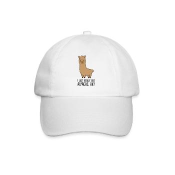 Ich mag Alpakas einfach sehr, okay? Lustiges Lama - Baseballkappe - Weiß/Weiß - Vorne