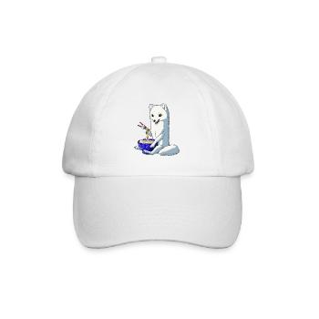Japanischer Schneefuchs Ramen Nudeln Polarfuchs - Baseballkappe - Weiß/Weiß - Vorne