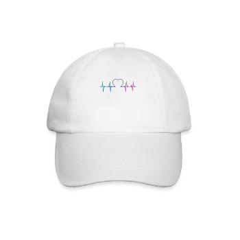 Bisexuel Bi Pride Flag Heartbeat - Casquette classique - blanc/blanc - Devant
