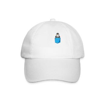 Böser Pinguin Brusttasche Print Seevogel Geschenk - Baseballkappe - Weiß/Weiß - Vorne