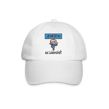 Ich bin Lehrerin aus Leidenschaft Lehrer Geschenk - Baseballkappe - Weiß/Weiß - Vorne
