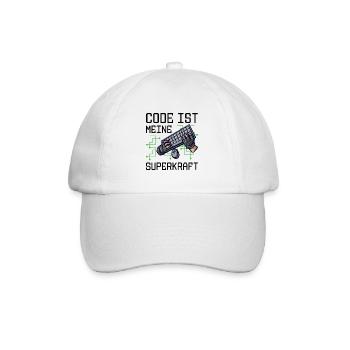 Code Ist Meine Superkraft Software Entwickler Code - Baseballkappe - Weiß/Weiß - Vorne