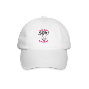 Des brebis que cette fille court sur Jésus et des brebis - Casquette classique - blanc/blanc - Devant