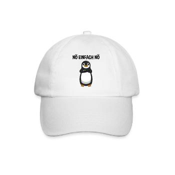 Pinguin Nö Einfach Nö Lustiger Spruch Geschenk - Baseballkappe - Weiß/Weiß - Vorne
