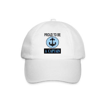 I am proud captain boat captain gift idea - Baseball Cap - white/white - Front
