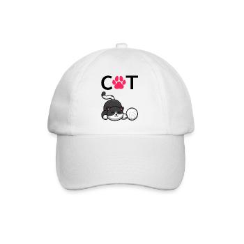 Cat Cat Friend Pet Pets Gift Idea - Baseball Cap - white/white - Front