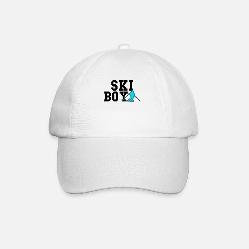ski boy - Baseball Cap - white/white