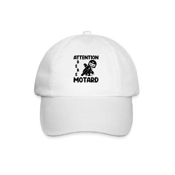Attention Bébé Motard Moto Bike Idée Cadeau Papa - Casquette classique - blanc/blanc - Devant