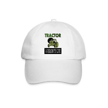 Tractor driving is a reason to live gift - Baseball Cap - white/white - Front