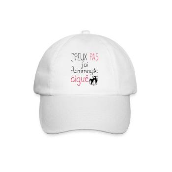 Je peux pas j'ai flemmingite aigüe cadeau humour - Casquette classique - blanc/blanc - Devant