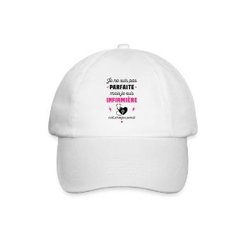 Je ne suis pas parfaite mais je suis infirmière - Casquette classique - blanc/blanc - Devant