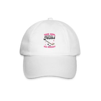 Fan de hockey Cette fille court sur Jésus et le hockey sur glace - Casquette classique - blanc/blanc - Devant