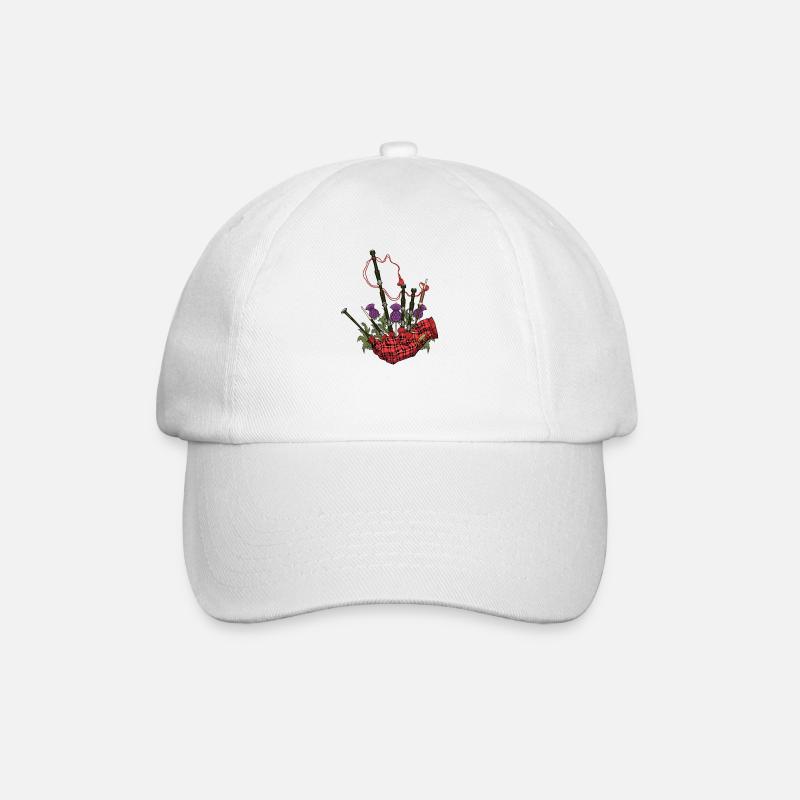 Esthétique écossaise - chardon et cornemuse - Casquette classique - blanc/blanc