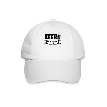 Vegan Veganer Bier trinker Spruch - Baseballkappe - Weiß/Weiß - Vorne