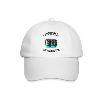 J'peux pas, j'ai Accordéon - Les milles excuses - Casquette classique - blanc/blanc - Devant