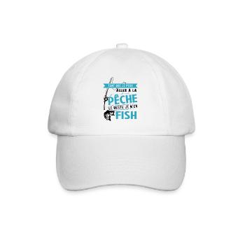 Si je peux aller à la pêche le reste je m'en fish - Casquette classique - blanc/blanc - Devant