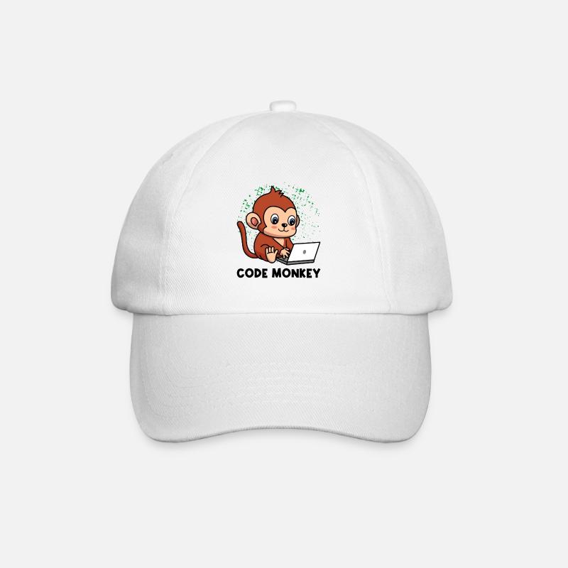 Code Monkey Programming Coder Computer Geek Develo - Baseballkappe - Weiß/Weiß