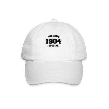 Lustiger Geburtstag Awesome Special 1904 - Baseballkappe - Weiß/Weiß - Vorne
