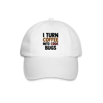 I Turn Coffee Into Bugs Coding Programming Softwar - Baseballkappe - Weiß/Weiß - Vorne