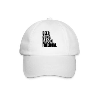 Bierpistolen Bacon Freedom America Patriotisch 4. - Baseballkappe - Weiß/Weiß - Vorne