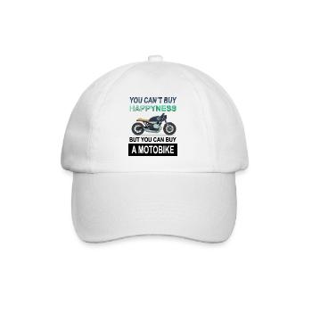 Motorradfahren Motorradfahrer Stunt Geschenkidee - Baseballkappe - Weiß/Weiß - Vorne
