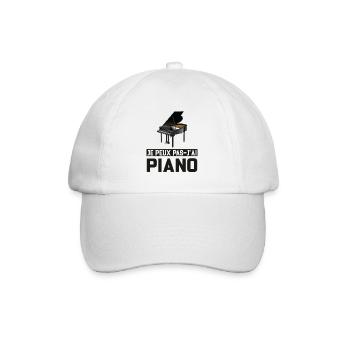 Je Peux Pas J'ai Piano Idée Cadeau Anniversaire - Casquette classique - blanc/blanc - Devant