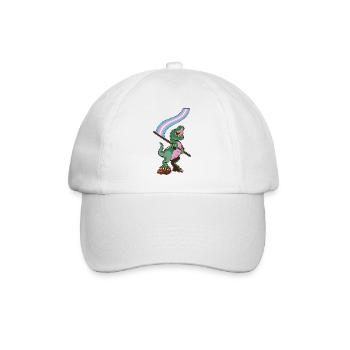 LGBTQ-Flagge - Dinosaurier-Transgender - Baseballkappe - Weiß/Weiß - Vorne