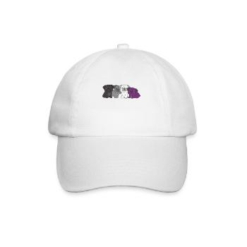 Asexual Flag Pug Pride LGBTQ cute dogs - Baseball Cap - white/white - Front