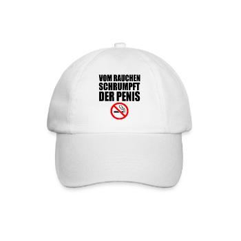 Vom rauchen schrumpft der penis - Baseballkappe - Weiß/Weiß - Vorne