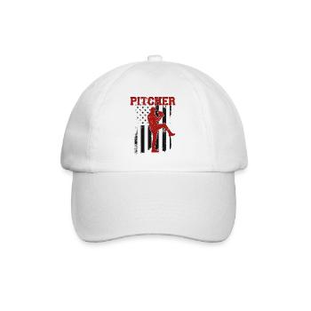 Baseball Fan Pitcher Vintage - Baseballkappe - Weiß/Weiß - Vorne