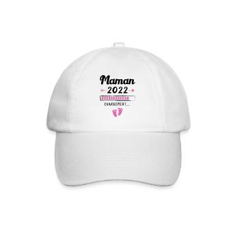 Maman 2022 Chargement, Cadeau future maman - Casquette classique - blanc/blanc - Devant