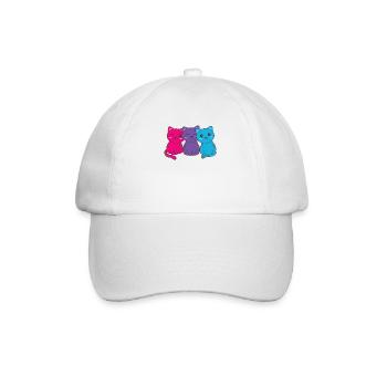 androgyn Flag Pride LGBTQ süßer Katzen Haufen - Baseballkappe - Weiß/Weiß - Vorne
