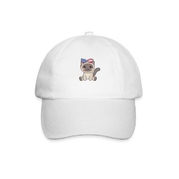 4 juillet chat américain pour enfants mignon chat américain - Casquette classique - blanc/blanc - Devant