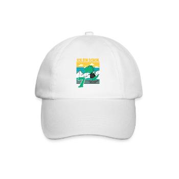Dino Geburtstagsmotiv 7 Jahre Jungen Geschenkidee - Baseballkappe - Weiß/Weiß - Vorne