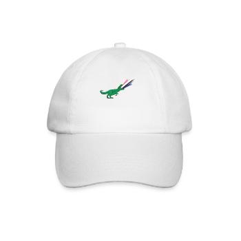 LGBTQ Gender Fluid Flag - Dinosaurs - Baseball Cap - white/white - Front