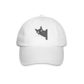 Cat With Sunglasses Funny Kitten Gift - Baseball Cap - white/white - Front