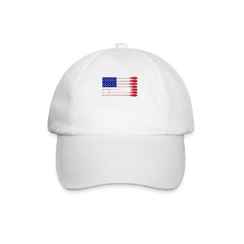 Cool Distressed American Flag Rowing Oar Funny - Baseball Cap - white/white - Front