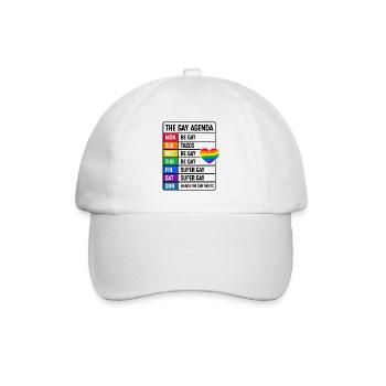 The Gay Agenda Be Gay Pride Bisexual Love Rainbow - Baseballkappe - Weiß/Weiß - Vorne