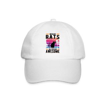 Because Rats are freaking awesome Ratte - Baseballkappe - Weiß/Weiß - Vorne