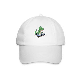 Cartoon TREX DJ à la platine - Casquette classique - blanc/blanc - Devant