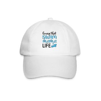 Schwimmmama Geschenk Mutter Schwimmer Schwimm-Mama - Baseballkappe - Weiß/Weiß - Vorne