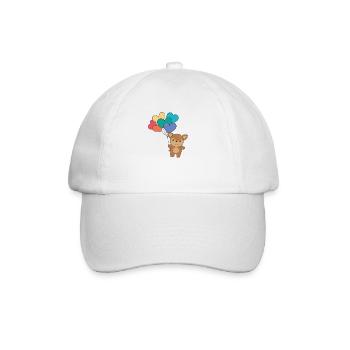 Rainbow Hearts Pride LGBTQ Balloons Deer - Baseball Cap - white/white - Front
