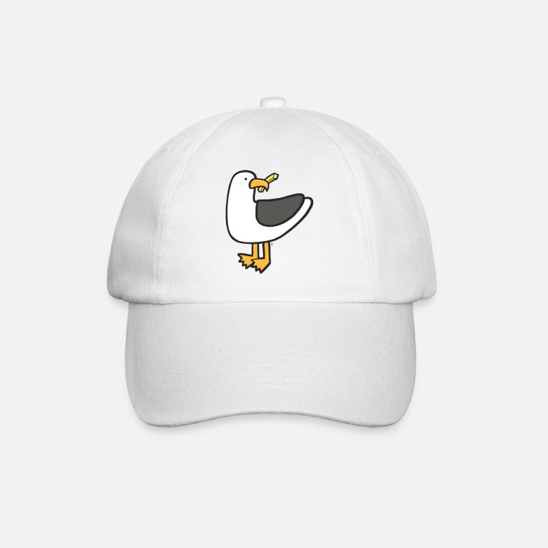 Gierige Möwe - Baseballkappe - Weiß/Weiß