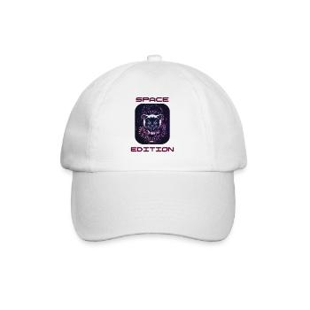 Space Cat - Baseball Cap - white/white - Front