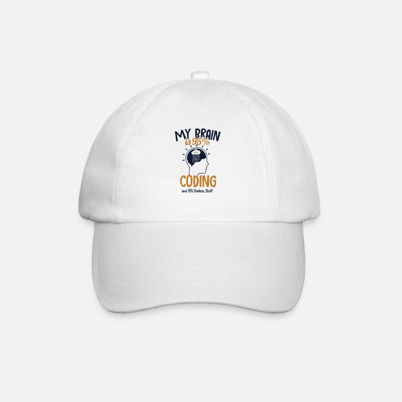 Mon cerveau est composé à 95% de codage Ingénieur - Casquette classique - blanc/blanc