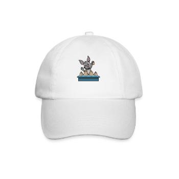 Comic Rabbit Plays Cowbells - Baseball Cap - white/white - Front