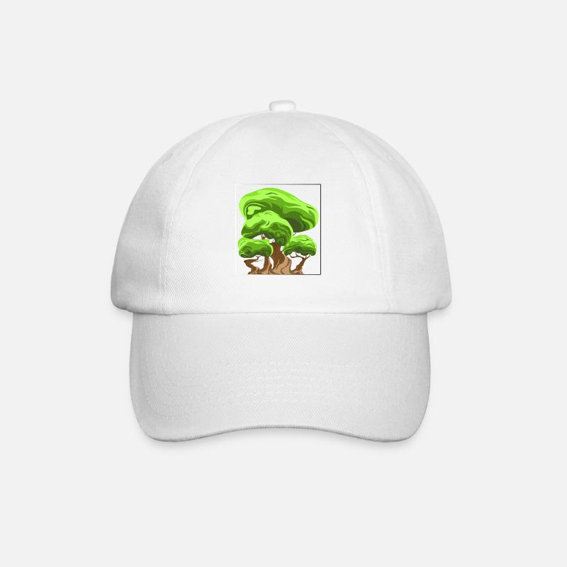 Baum - Baseballkappe - Weiß/Weiß