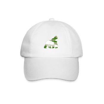 Affe - Baseballkappe - Weiß/Weiß - Vorne